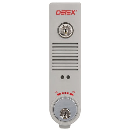 Detex Exit Device, Gray, Alarmed Exit Devices, Detex Door Alarms EAX-500 GRAY W-CYL KD